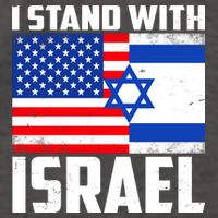 I Stand With Israel US Flags United Distressed Vector Backpack