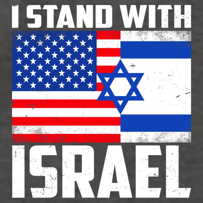 I Stand With Israel US Flags United Distressed Vector Backpack