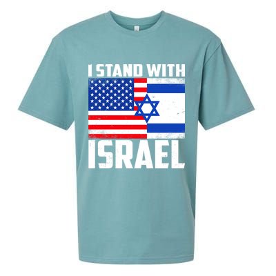 I Stand With Israel US Flags United Distressed Sueded Cloud Jersey T-Shirt