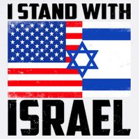I Stand With Israel US Flags United Distressed Garment-Dyed Sweatshirt