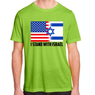 I Stand With Israel USA Flags United Together Adult ChromaSoft Performance T-Shirt