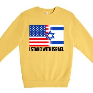 I Stand With Israel USA Flags United Together Premium Crewneck Sweatshirt