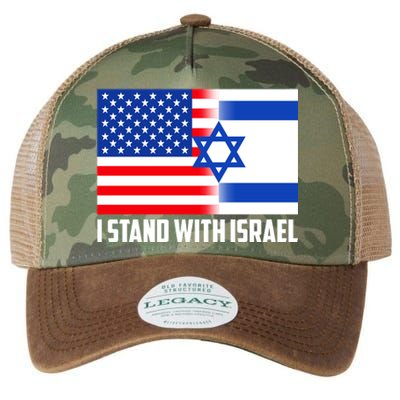 I Stand With Israel USA Flags United Together Legacy Tie Dye Trucker Hat