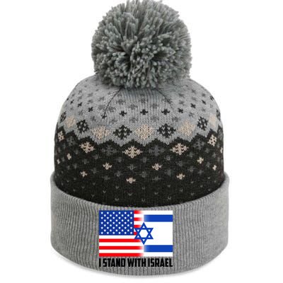 I Stand With Israel USA Flags United Together The Baniff Cuffed Pom Beanie