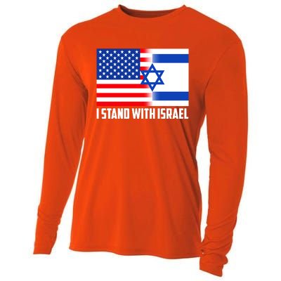 I Stand With Israel USA Flags United Together Cooling Performance Long Sleeve Crew