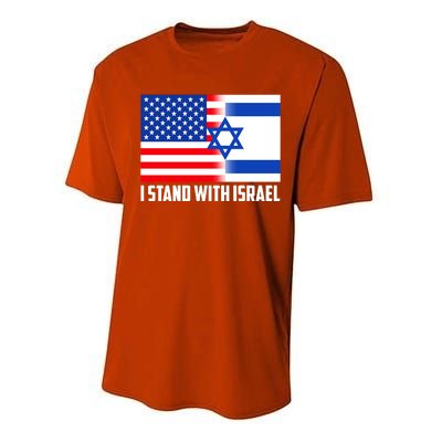 I Stand With Israel USA Flags United Together Performance Sprint T-Shirt