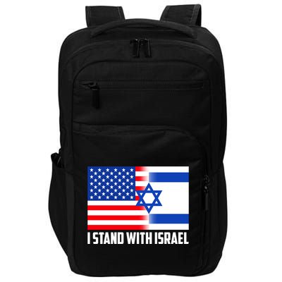 I Stand With Israel USA Flags United Together Impact Tech Backpack