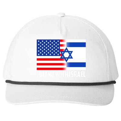 I Stand With Israel USA Flags United Together Snapback Five-Panel Rope Hat