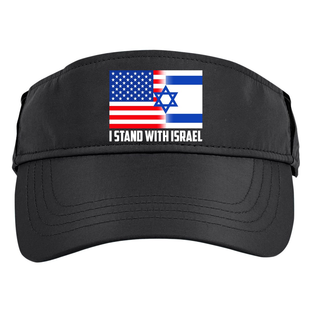 I Stand With Israel USA Flags United Together Adult Drive Performance Visor