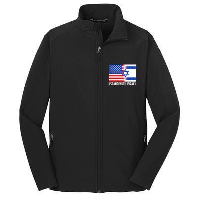 I Stand With Israel USA Flags United Together Core Soft Shell Jacket