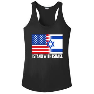 I Stand With Israel USA Flags United Together Ladies PosiCharge Competitor Racerback Tank