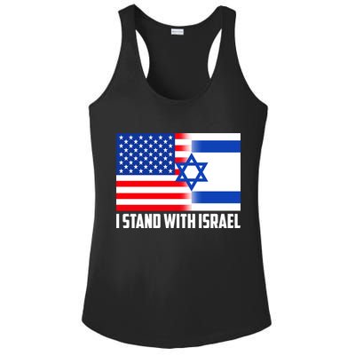 I Stand With Israel USA Flags United Together Ladies PosiCharge Competitor Racerback Tank