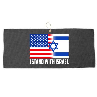 I Stand With Israel USA Flags United Together Large Microfiber Waffle Golf Towel