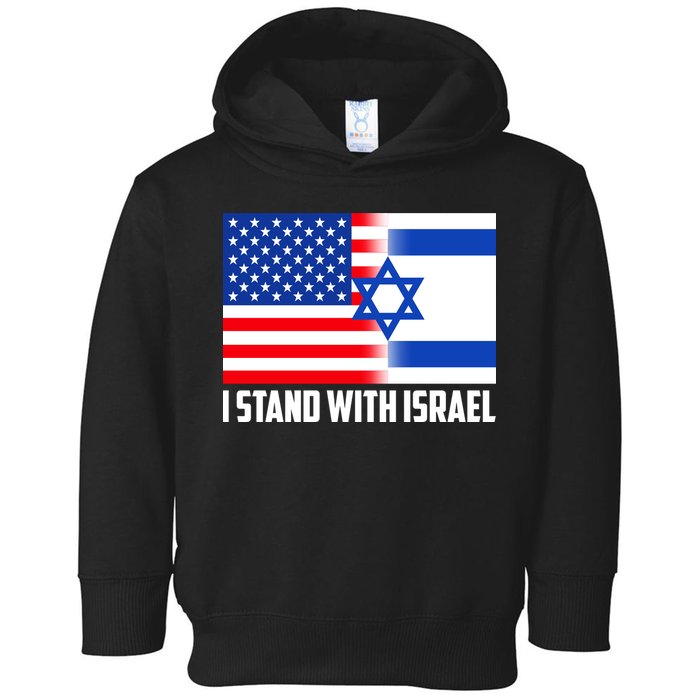 I Stand With Israel USA Flags United Together Toddler Hoodie