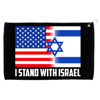 I Stand With Israel USA Flags United Together Grommeted Golf Towel