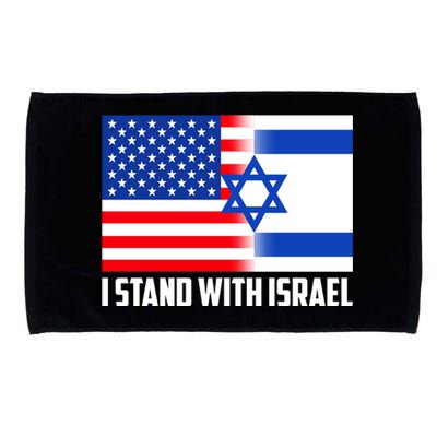 I Stand With Israel USA Flags United Together Microfiber Hand Towel