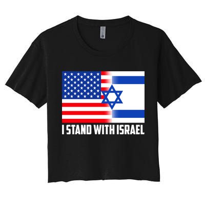 I Stand With Israel USA Flags United Together Crop Top