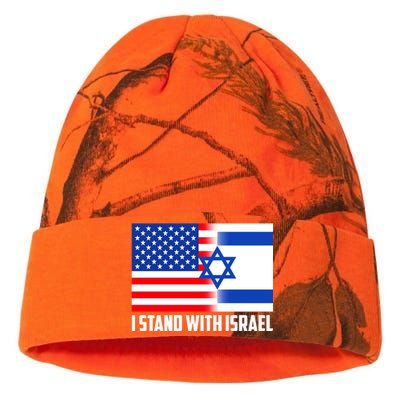 I Stand With Israel USA Flags United Together Kati Licensed 12" Camo Beanie