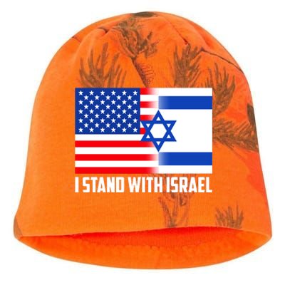 I Stand With Israel USA Flags United Together Kati - Camo Knit Beanie