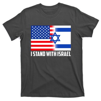 I Stand With Israel USA Flags United Together T-Shirt