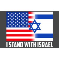 I Stand With Israel USA Flags United Together Bumper Sticker