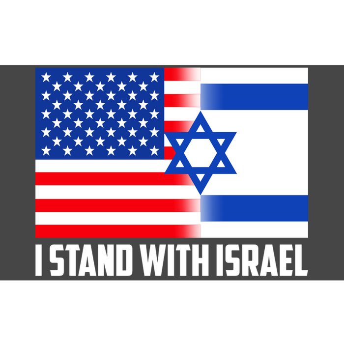 I Stand With Israel USA Flags United Together Bumper Sticker