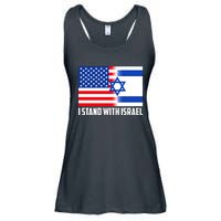 I Stand With Israel USA Flags United Together Ladies Essential Flowy Tank