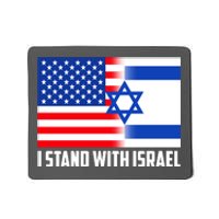 I Stand With Israel USA Flags United Together Mousepad