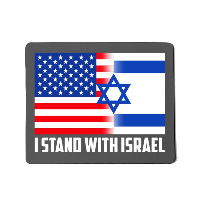 I Stand With Israel USA Flags United Together Mousepad