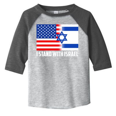 I Stand With Israel USA Flags United Together Toddler Fine Jersey T-Shirt