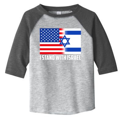 I Stand With Israel USA Flags United Together Toddler Fine Jersey T-Shirt