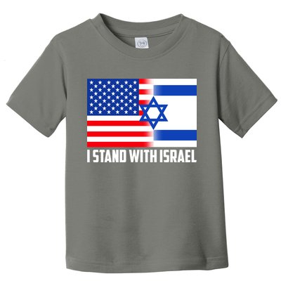 I Stand With Israel USA Flags United Together Toddler T-Shirt
