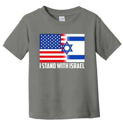 I Stand With Israel USA Flags United Together Toddler T-Shirt