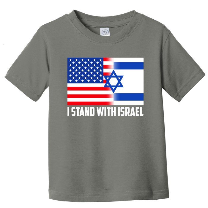 I Stand With Israel USA Flags United Together Toddler T-Shirt