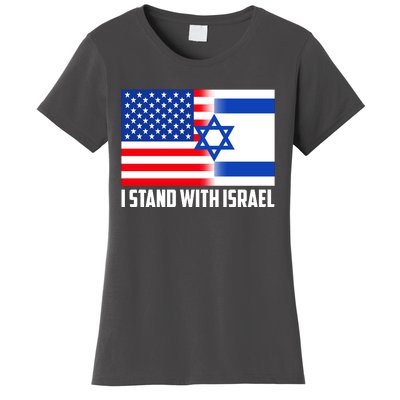 I Stand With Israel USA Flags United Together Women's T-Shirt