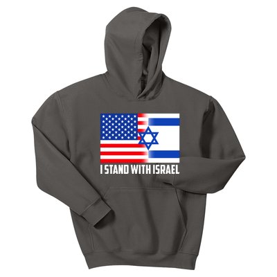 I Stand With Israel USA Flags United Together Kids Hoodie