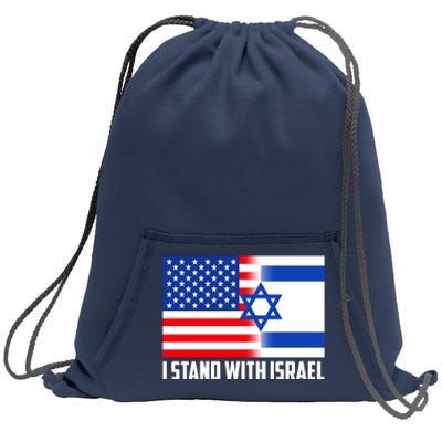 I Stand With Israel USA Flags United Together Sweatshirt Cinch Pack Bag