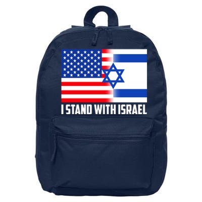 I Stand With Israel USA Flags United Together 16 in Basic Backpack