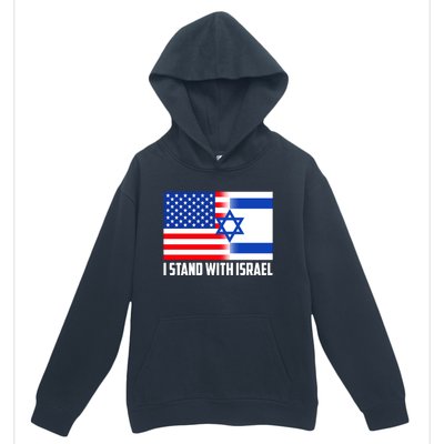 I Stand With Israel USA Flags United Together Urban Pullover Hoodie