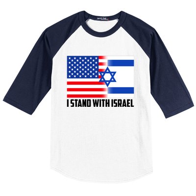 I Stand With Israel USA Flags United Together Baseball Sleeve Shirt