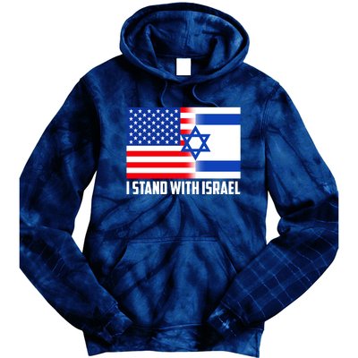 I Stand With Israel USA Flags United Together Tie Dye Hoodie