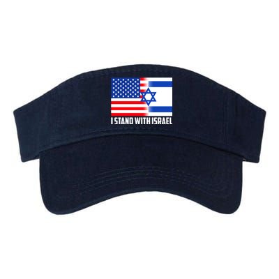 I Stand With Israel USA Flags United Together Valucap Bio-Washed Visor