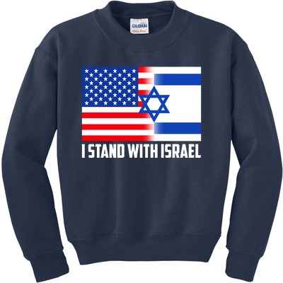 I Stand With Israel USA Flags United Together Kids Sweatshirt