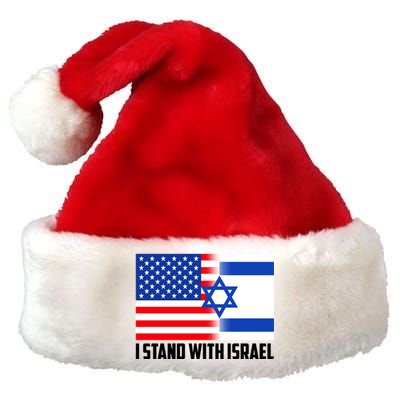 I Stand With Israel USA Flags United Together Premium Christmas Santa Hat