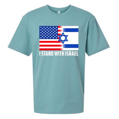 I Stand With Israel USA Flags United Together Sueded Cloud Jersey T-Shirt