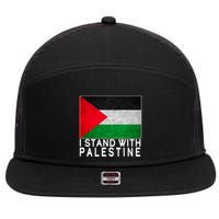 I Stand With Palestine Supporters Free Gaza Jerusalem Mosque 7 Panel Mesh Trucker Snapback Hat