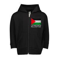 I Stand With Palestine Supporters Free Gaza Jerusalem Mosque Toddler Zip Fleece Hoodie