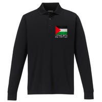 I Stand With Palestine Supporters Free Gaza Jerusalem Mosque Performance Long Sleeve Polo