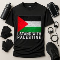 I Stand With Palestine Supporters Free Gaza Jerusalem Mosque Cooling Performance Crew T-Shirt