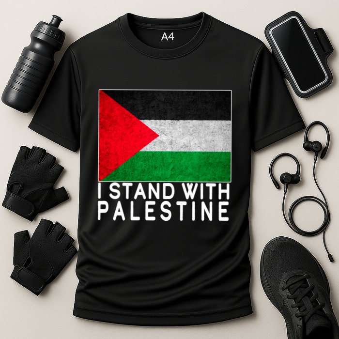I Stand With Palestine Supporters Free Gaza Jerusalem Mosque Cooling Performance Crew T-Shirt